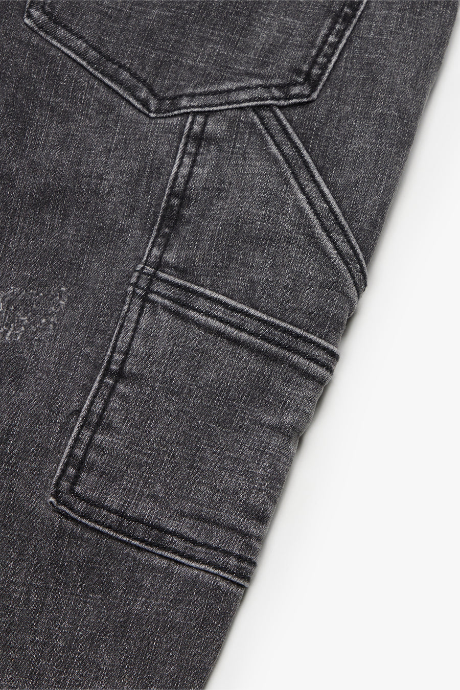 "COVERT" LT GREY STACKED FLARE JEANS