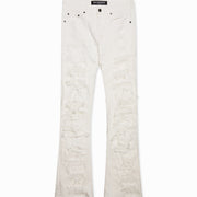 "BREACH' STACKED FLARE DENIM WHITE