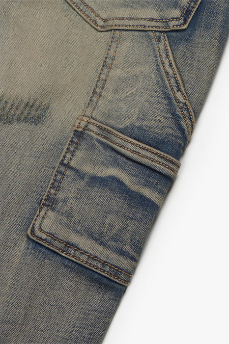 "COVERT" DIRTY VINTAGE WASH FLARED STACKED