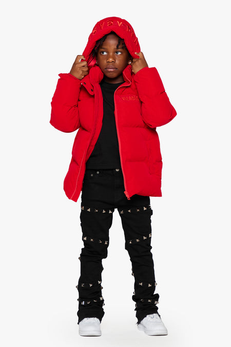 "GOYO" RED KIDS PUFFER JACKET