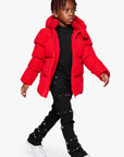 "GOYO" RED KIDS PUFFER JACKET