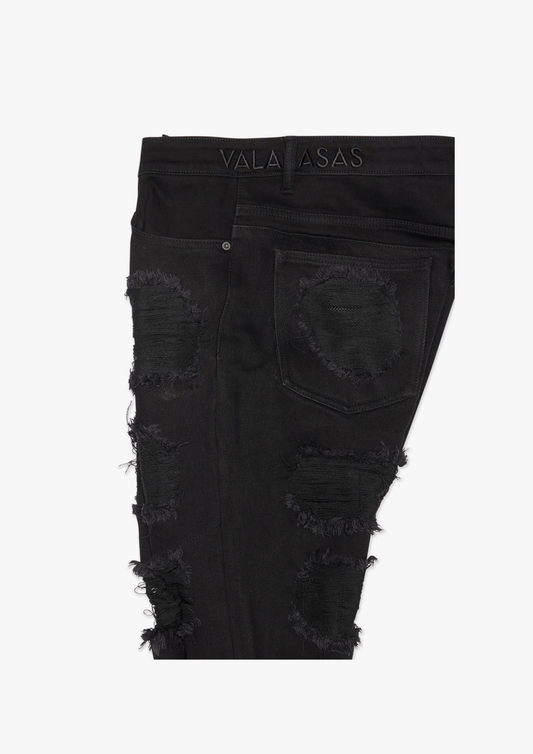 Net Black Stacked Jeans
