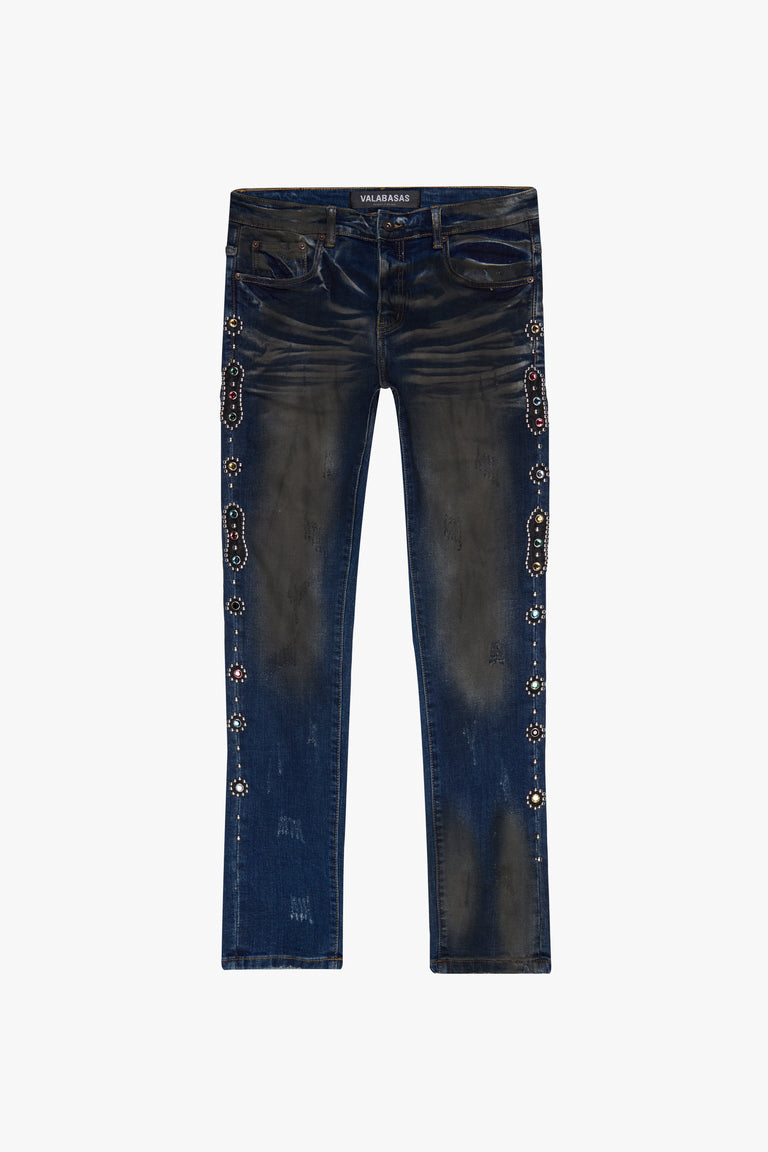 "ARCHERY" DK. BLUE WASH SKINNY JEAN