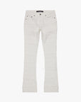 "PHOENIX" WHITE STACKED FLARE JEAN