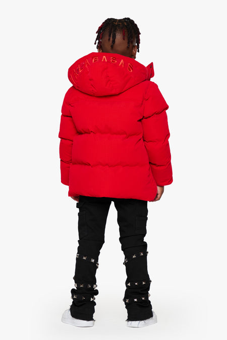 "GOYO" RED KIDS PUFFER JACKET