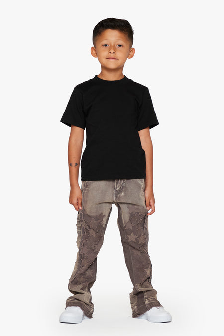 KIDS "V-STARS" BROWN WASHED KIDS