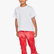 KIDS "V-STARS"  RED WASH STACKED