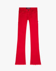 "MR. EXTENDO" RED STACKED FLARE JEAN