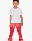 KIDS "V-STARS"  RED WASH STACKED