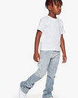 "MR. EMBROIDERY‚Äù ICY AZURE KIDS STACKED FLARE
