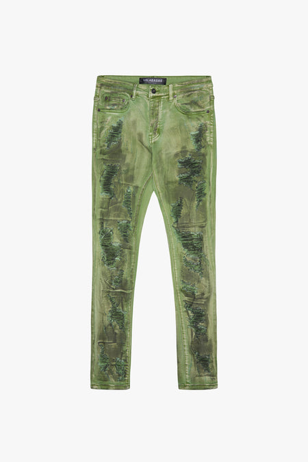 "HARVEST" GREEN WASH SKINNY JEAN