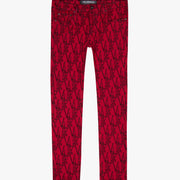 "V-INK" BLACK RED SKINNY JEAN