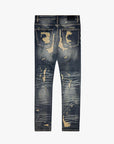 "TEARAWAY" DARK BLUE WASH SKINNY JEAN