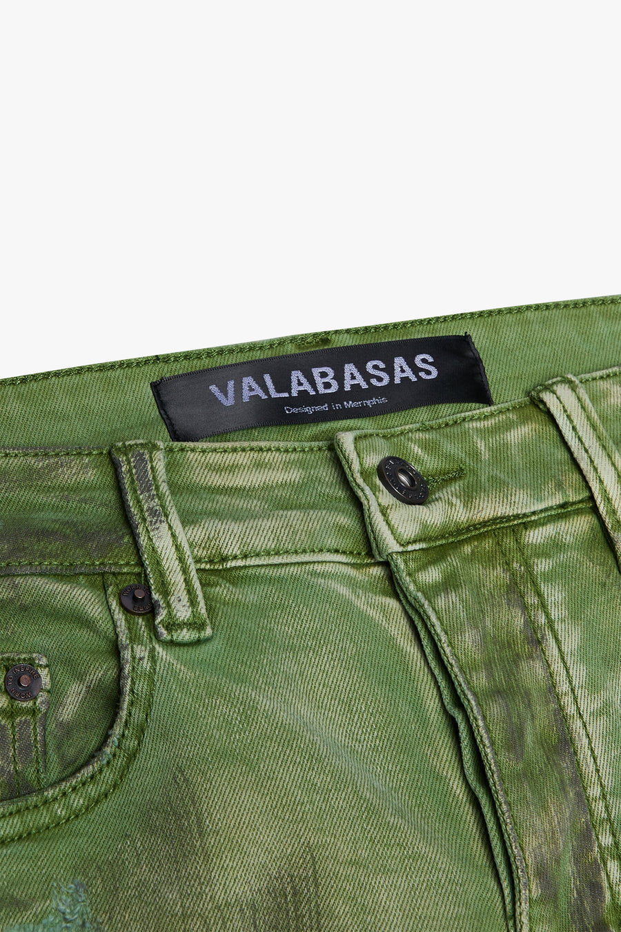 "HARVEST" GREEN WASH SKINNY JEAN