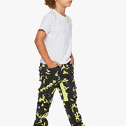 KIDS "COMMANDER" DENIM STACKED NEON SHADOW JEANS