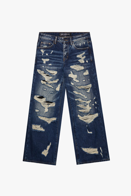 "SPLINTER" BLUE BAGGY DENIM JEAN