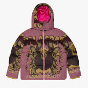 "WINNERS MENTALITY" PINK TAPESTRY PUFFER JACKET