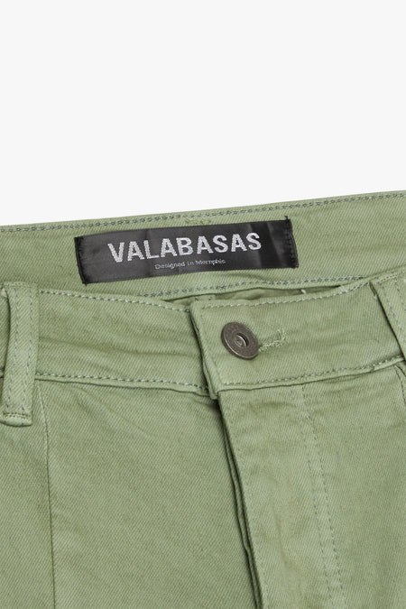 KIDS "SABER" DENIM STACKED OLIVE WASHED