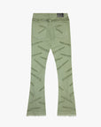 KIDS "SABER" DENIM STACKED OLIVE WASHED