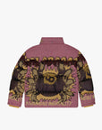 "WINNERS MENTALITY" PINK TAPESTRY PUFFER JACKET