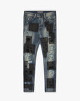 "PANELS"  BLUE BLACK SKINNY DENIM