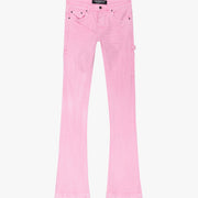"MR. EXTENDO" PINK STACKED FLARE JEAN