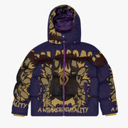 "WINNERS MENTALITY" PURPLE TAPESTRY PUFFER JACKET