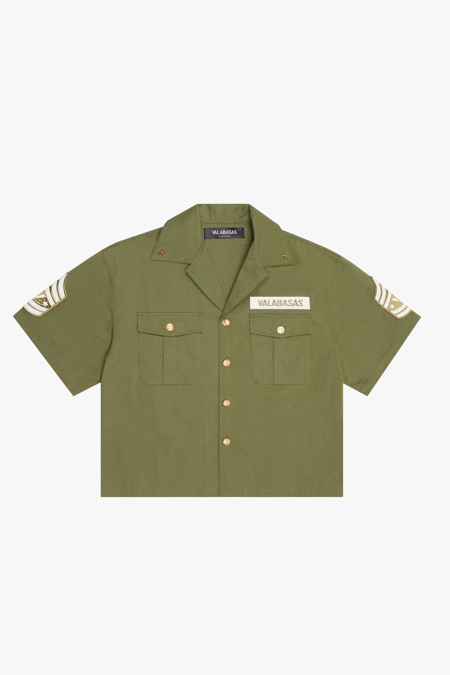 "THE REBEL" OLIVE BUTTON UP