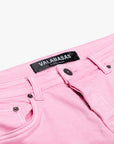 "MR. EXTENDO" PINK STACKED FLARE JEAN