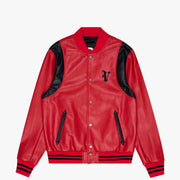 KIDS "UNAVERSITA" JACKET LEATHER RED/BLACK