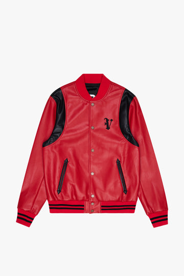 KIDS "UNAVERSITA" JACKET LEATHER RED/BLACK