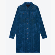 "NOCTURNE" INDIGO SUEDE TRENCH COAT