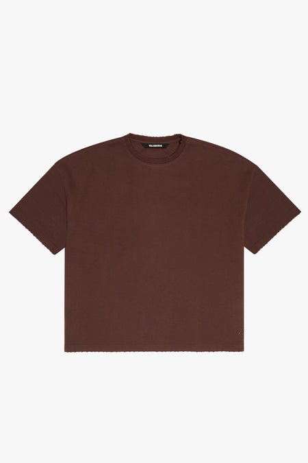 "SENS" BROWN CROPPED TEE