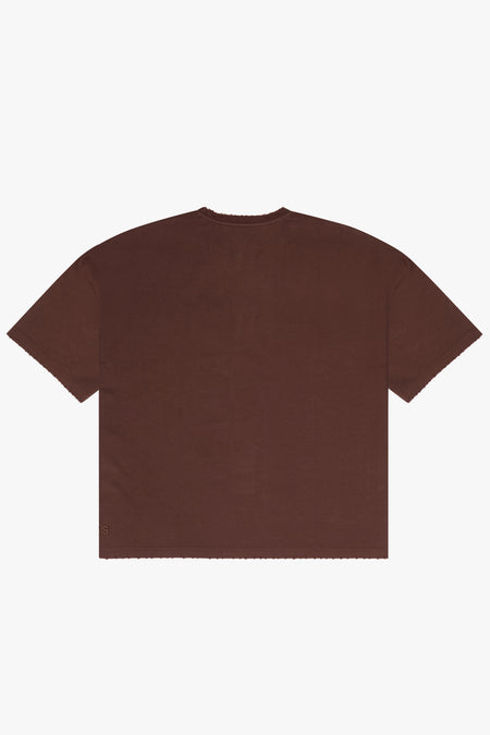 "SENS" BROWN CROPPED TEE