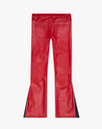 "CERNIERA” RED STACKED FLARE LEATHER