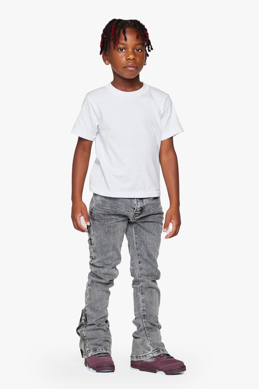 KIDS "STREAMLINE" DENIM STACKED Grey Wash