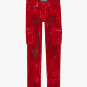 "LUXE" RED SUEDE SKINNY JEAN