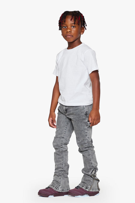 KIDS "STREAMLINE" DENIM STACKED Grey Wash