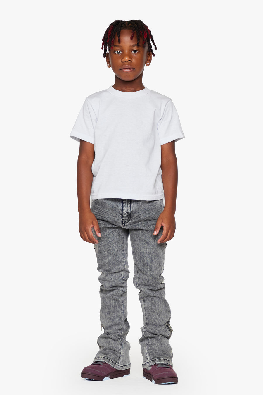 KIDS "STREAMLINE" DENIM STACKED Grey Wash