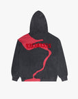 "RIVULET" GREY/RED HOODIE