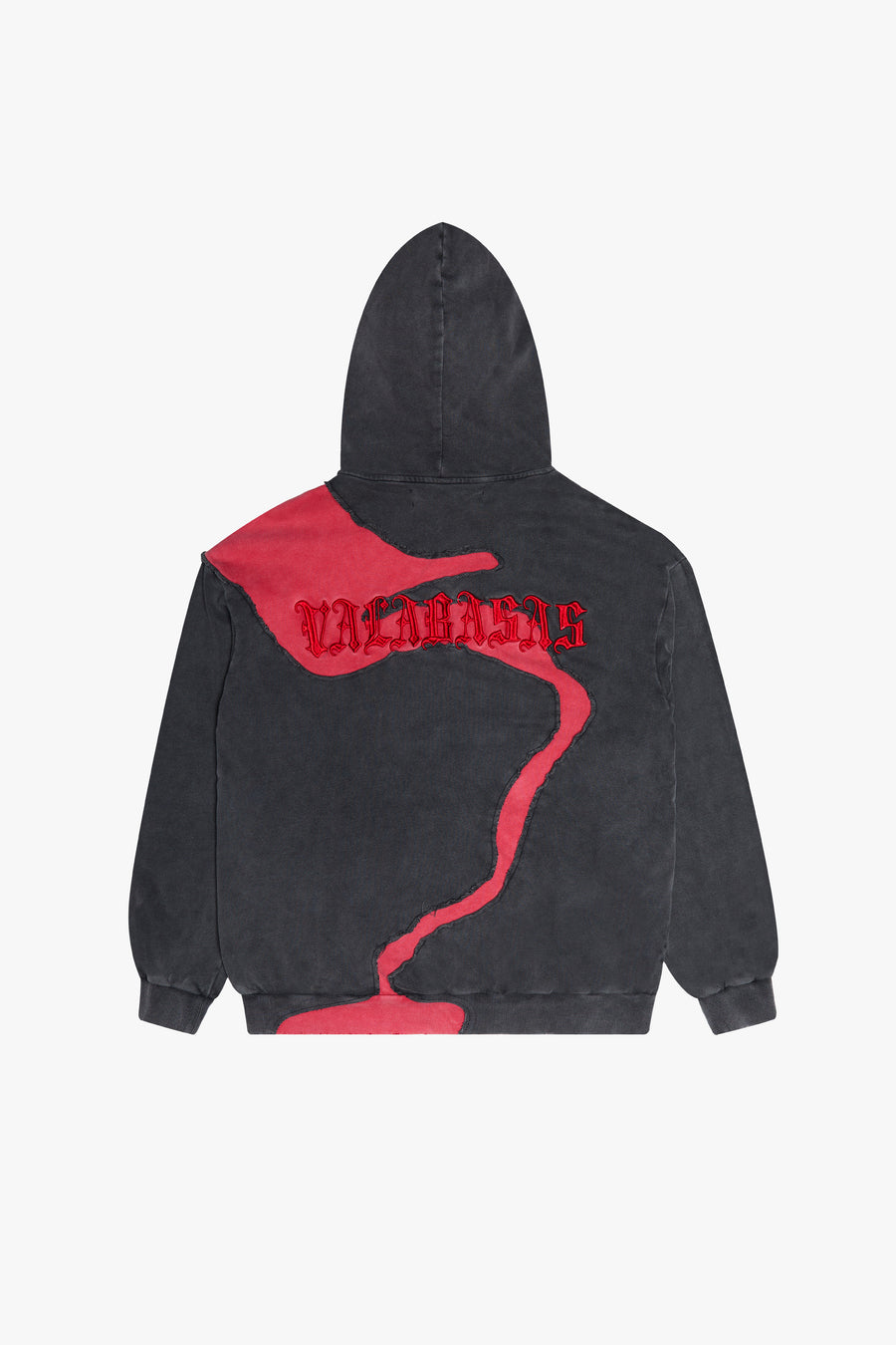 "RIVULET" GREY/RED HOODIE