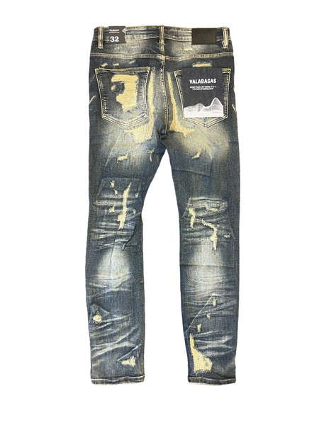 "TEARAWAY" DARK VINTAGE WASH SKINNY JEAN