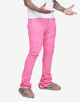"CASSIUS” PINK STACKED FLARE JEAN
