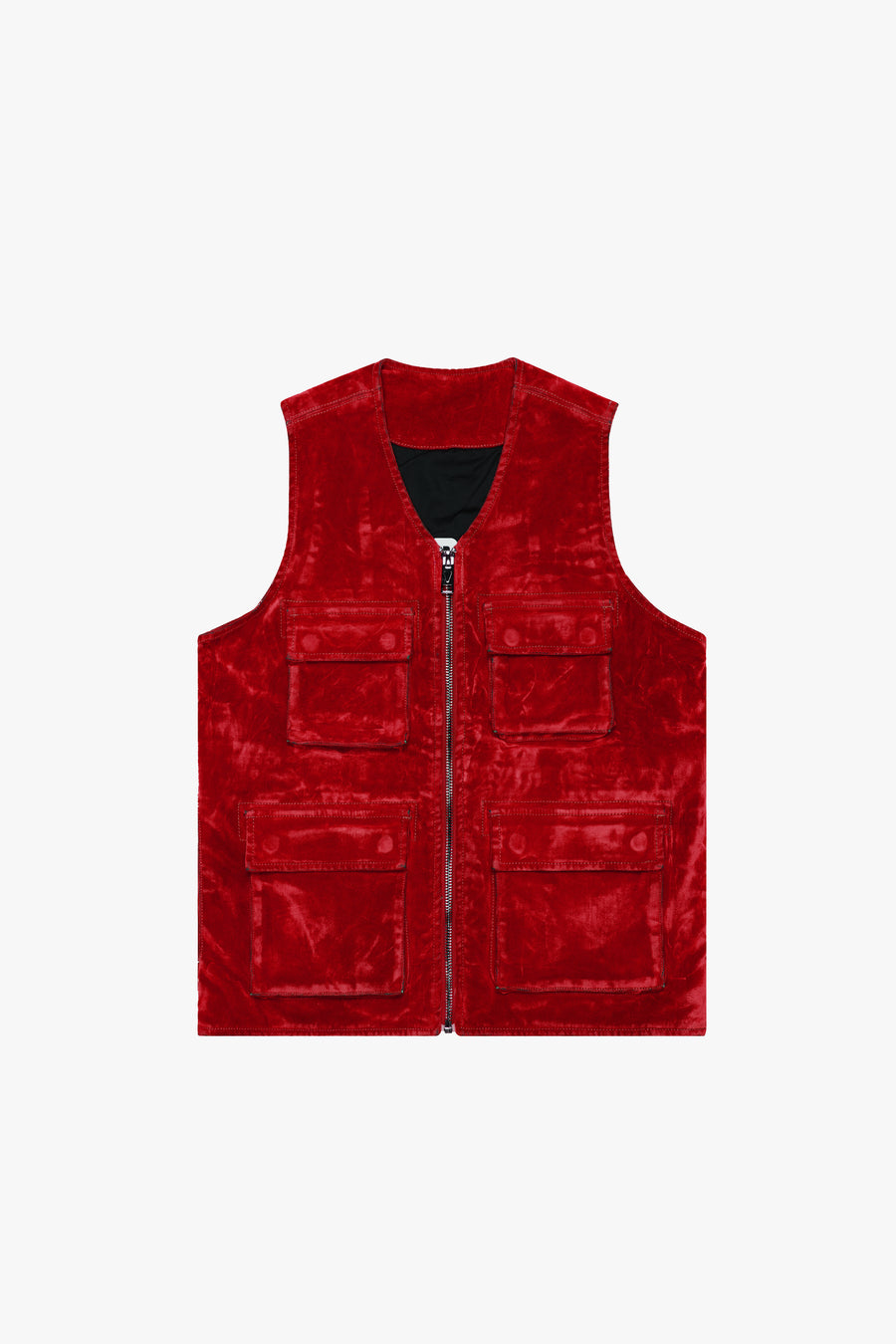 "CHARTREUSE" RED SUEDE VEST