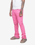 "CASSIUS” PINK STACKED FLARE JEAN