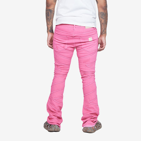 "CASSIUS‚Äù PINK STACKED FLARE JEAN