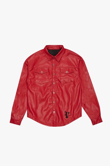 VPLAY KIDS LEATHER JACKET "SOLACE" RED-LEATHER