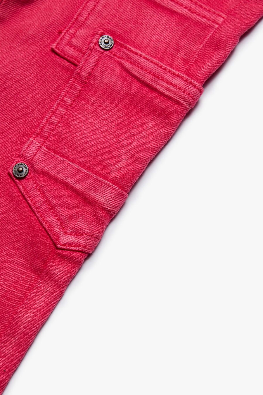 KIDS "POCROS" RED STACKED DENIM