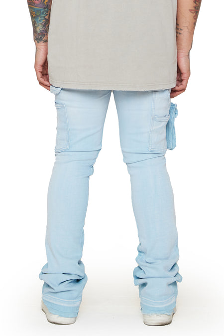 “SMOOTH” LT BLUE STACKED FLARE JEAN