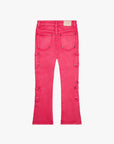 KIDS "POCROS" RED STACKED DENIM